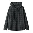 thumbnail image 2 of FDGIU Men's 2025 Flannel Lined Plaid Jacket - Button Down Hooded Flannel, Winter Workwear with Fleece Lining, Outdoor Shirt Coat, 2 of 4