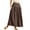 Coffee, variant on Women Pleated Flowy Long Skirts High Waist Maxi Skirt With Pocket Solid Color Flowy Swing Pleated Beach Skirts