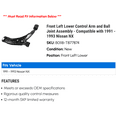 thumbnail image 2 of Front Left Lower Control Arm and Ball Joint Assembly - Compatible with 1991 - 1993 Nissan NX 1992, 2 of 2