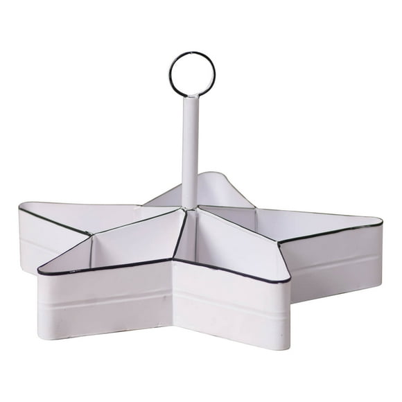 Irvin's Country Tinware Star Table Top Organizer in White