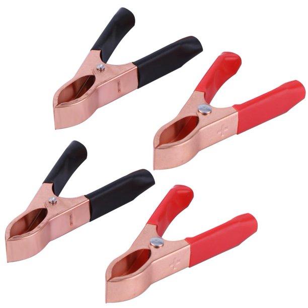 2 rojo + 2 negro 30A 72mm cobre recubierto batería de coche Clips de prueba pinzas de cocodrilo JShteea Libre de BPA