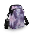 thumbnail image 3 of HELLHERO Purple Marble Pattern Lightweight Cross Body Purse for Adults Outdoor Holiday Travel Shoulder Purse Polyester 4.33x1.97x7.09, 3 of 7