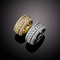 thumbnail image 3 of 14K Gold Hip-Hop Style Densely Set Mossanite Ring, Rotating Men's Ring, Unique and Stylish, Just Like Him,Father's Day Gifts for Dad, 3 of 7
