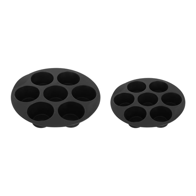 2 moldes de silicona para muffins de 7 agujeros para hornear pasteles, molde para muffins de freidora de aire