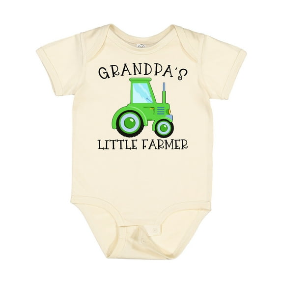 Inktastic Grandpa's Little Farmer Green Tractor Boys or Girls Baby Bodysuit