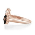 thumbnail image 4 of Round Cut Enhanced Black & White Natural Diamond Paw Print Promise Ring In 14K Rose Gold Plated 925 Sterling Silver (Color: I-J, Clarity: I2-I3, 0.10 Cttw) -10, 4 of 7