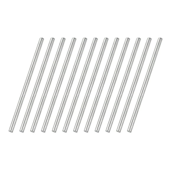 Uxcell 12 Pcs 304 Stainless Steel Round Rod, 1/8"(3mm) Diameter, 3"(75mm) Length Metal Solid Shaft Rods, Steel Stick Lathe Bar Stock for Crafts DIY Models Plane Ship Cars