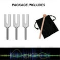 thumbnail image 4 of Angel Tuning Fork Set - 4096 Hz, 4160 Hz, 4225 Hz - Therapeutic Instrument Set with Wooden Strike and Storage Bag, 4 of 5