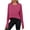 Hot Pink, variant on Yoga Tops for Women Athletic Long Sleeve Shirts with Thumb Hole Crew Neck Curved Hem Tops Sports Gym Shirts