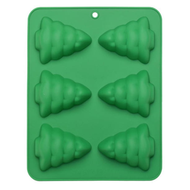 Árbol De Navidad Molde De Silicona Molde Divertido Árbol De Navidad Molde De Silicona Para Mousse Pastel Muffin Hornear Molde De Navidad 6 Rejillas 3D sonducket HA013043-00
