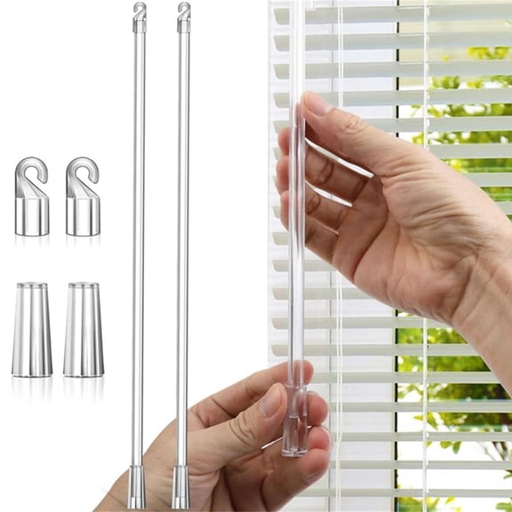 BELOWSYALER 2/4/6/8/10Pcs Window Shade Pull Wand 30cm Clear Acrylic Vertical Blind Opener Rod Stick with Grip Easy Installation