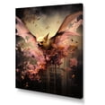thumbnail image 2 of Designart "Elegance in Pink and Black Abstract Bat" Animals Canvas Wall Art - Traditional Pink Bat Entryway Wall Art, 2 of 6