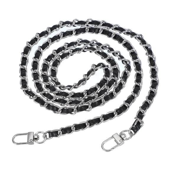 Uxcell Leather Purse Handle Strap, 55 Inch DIY Chain Strap Replacement for Handbag Shoulder Bag, Black