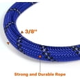 thumbnail image 3 of LAICAIW Rope Dog Leash 5 FT with Comfortable Padded Handle, Highly Reflective Threads Strong Dog Leash for Medium Dogs, 3/8 inch, Navyblue, 3 of 7