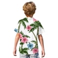 thumbnail image 5 of Abcomgle Boys Hawaiian Shirt 7/8 Button Down Short Sleeve Hawaii Shirts for Boys Tropical Floral Print Tourist Spring Shirts for Boys,Army Green,12-13Years, 5 of 5