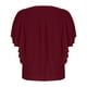 thumbnail image 5 of Camisetas de talla grande,Camiseta estampada para mujer, cuello redondo, manga 3/4, poliéster, informal, plisada, largo regular, para uso diario, sopatenor, 5 of 8