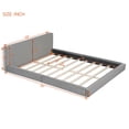 thumbnail image 4 of Queen Size Platform Bed, Bed Frame with Velvet Fabric and Solid Frame, Grounded Bed for Bedroom, Gray, 4 of 7