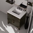 thumbnail image 4 of Single Brown Oak Bath Vanity 30 in. W / Hand - Finished Quartz Top / Bathroom Furnishing, 4 of 7