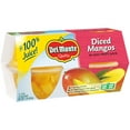(4 Cups) Del Monte Diced Mango Fruit Cup Snacks, 100 Juice, 4 oz