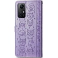 thumbnail image 3 of Wallet Phone Case for Redmi Note 12s,Cute Cartoon Cat Dog Pattern PU Leather Case with Magnetic Clasp and Cash Card Slots Holder Cover for Redmi Note 12s,CD Purple, 3 of 9