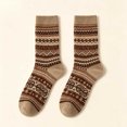 thumbnail image 2 of Wioihee Women's Vintage Geometric Pattern Crew Socks, Retro Printed Mid Calf Socks, Warm Cozy Winter Casual Fashion Socks for Ladies, 2 of 5
