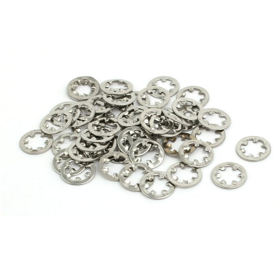 4mm Inner Dia Stainless Steel Internal Tooth Lock Washer Silver Tone 50pcs