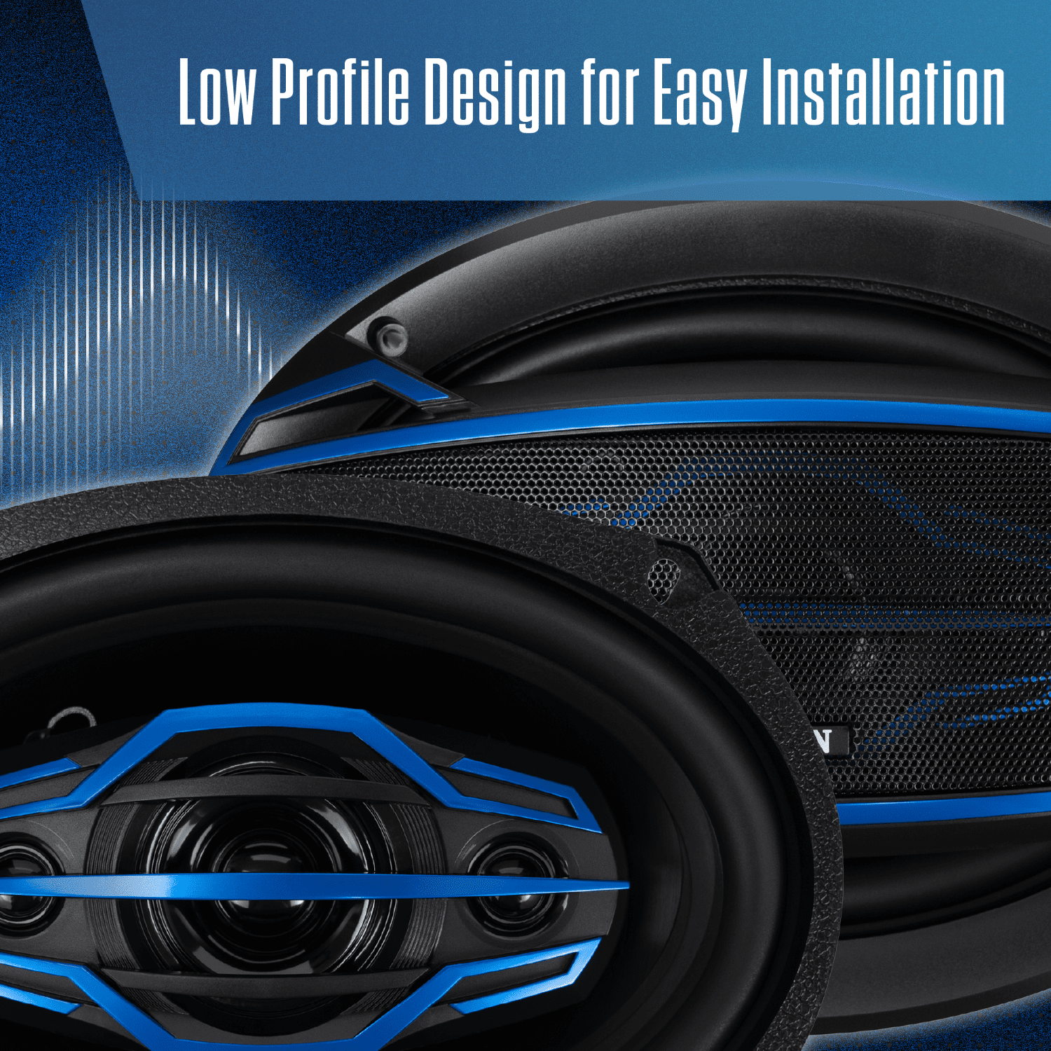 Jensen, Car Speakers, 6x9 inch 4-Way, 200W Peak, Vented Basket
