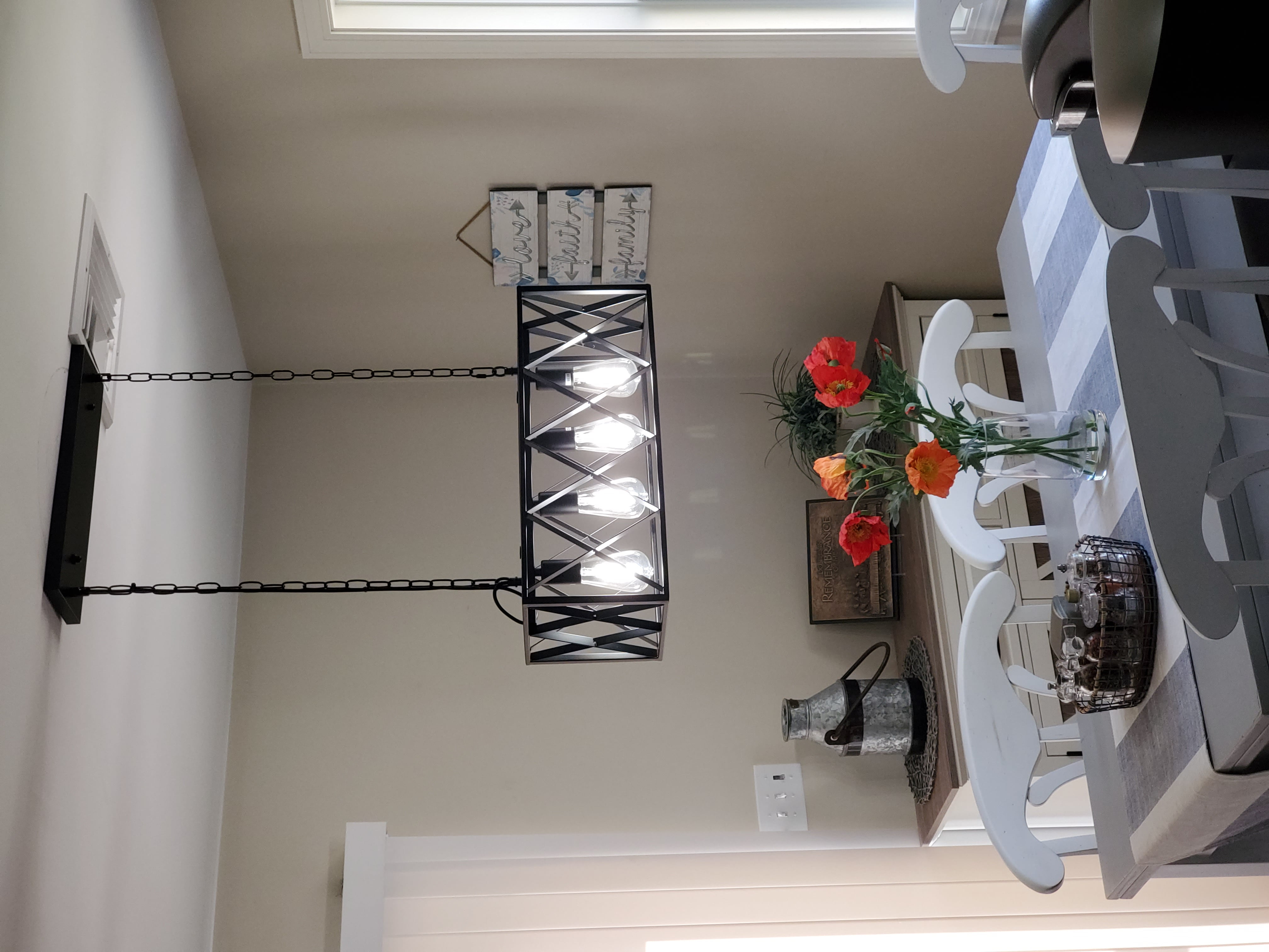 Farmhouse Kitchen Island Lighting Pendant Light Fixture Chandelier 4-Light Rectangular Pendant Lighting for Dining Room Bar Foyer(Height Adjustable)