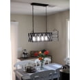 thumbnail image 6 of Farmhouse Kitchen Island Lighting Pendant Light Fixture Chandelier 4-Light Rectangular Pendant Lighting for Dining Room Bar Foyer(Height Adjustable), 6 of 7