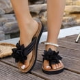 thumbnail image 3 of Dakaela Flip Flops for Women with Arch Support Yoga Mat Cork Footbed Comfortable Summer Beach Slip on Walking Thong Sandals Indoor Outdoor Size 6-10 Black, 3 of 9
