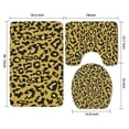 thumbnail image 3 of Yellow Leopard Pattern Bathroom Rugs Sets 3 Piece,Toilet Cover Set,Absorbent Non Slip Bathroom Mats Sets with U-Shaped Contour Rug Toilet Rug Set, 3 of 5
