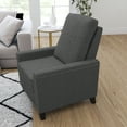 thumbnail image 3 of Merrick Lane Transitional Pushback Recliner with Pillow Style Back and Accent Nail Trim - Manual Recliner in Gray Fabric Upholstery, 3 of 15