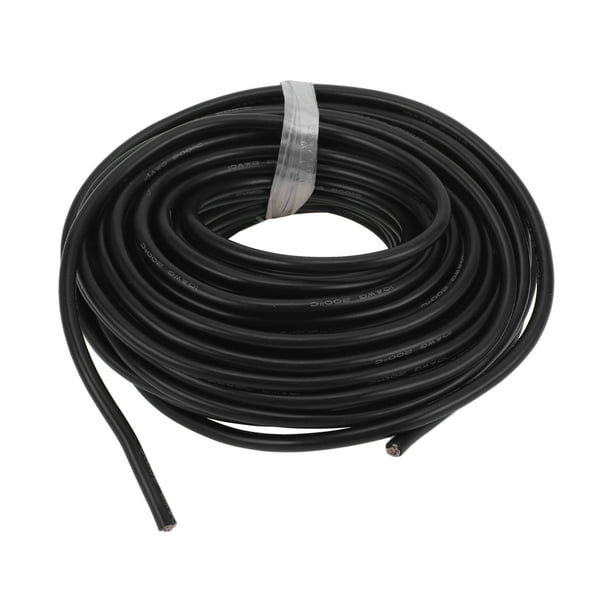 Cables de Tierra Únicos 15m Negro TC 1 Pcs 10AWG Totalmente Aislado y Con Chaqueta de Toque Suave para Radio de Coche, Automotriz, Altavoces Universales