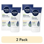 (2 pack) NIVEA MEN Sensitive Face Lotion, Moisturizer SPF 15 Broad Spectrum Sunscreen, 2.5 fl oz