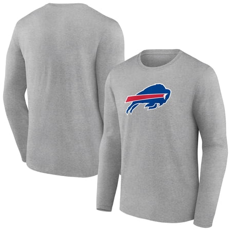 Men s Heather Gray Buffalo Bills Primary Team Logo Long Sleeve T-Shirt