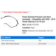 thumbnail image 2 of Power Steering Pressure Line Hose Assembly - Compatible with 2008 - 2010 Honda Odyssey 3.5L V6 Gas 2009, 2 of 2