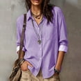 thumbnail image 2 of Women's Striped Button Down Shirt Long Sleeve Business Dressy Casual Blouses Classic Collared Work Outfits Clothes, 2 of 9