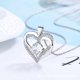thumbnail image 3 of un Collier De Collier En Forme De Coeur De Diamant D'amour Double Couche De Platine Avec Un Pendentif De Clavicule Fminine Au Sens Du Design Lev, 3 of 5