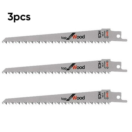 

BAMILL 3x 150mm 6 HCS Reciprocating S644D Saw Blades for Wood Pruning Extra Sharp