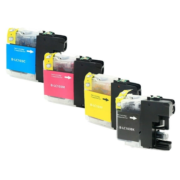 Monoprice Compatible Brother LC103 Inkjet Bundle Cyan Magenta Yellow Black For DCP-J152W MFC-J245 J285DW J4310DW J4410DW J450DW J4510DW J4610DW