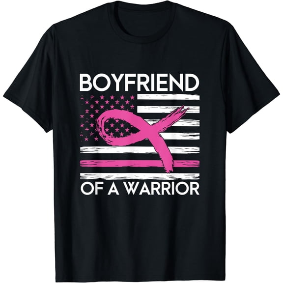 Boyfriend Of A Warrior Breast Cancer Awareness Support Squad T-Shirt