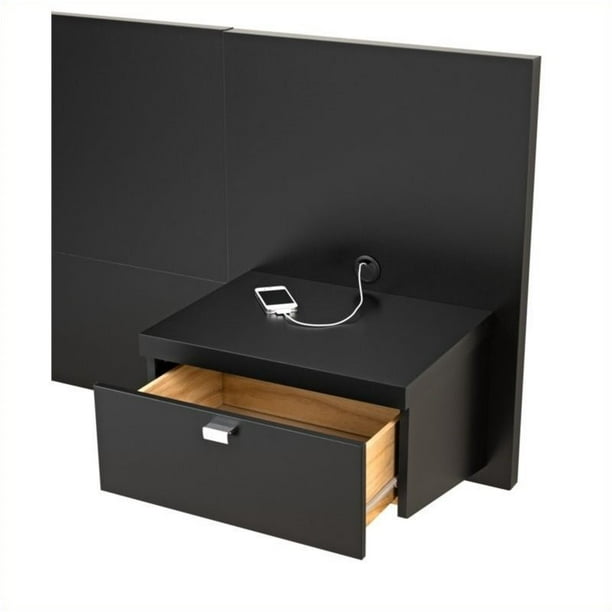 Bowery hill queen platform storage bed with floating headboard deals