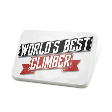 Porcelein Pin Worlds Best Climber Lapel Badge – (Best Tree Climber In The World)