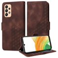 thumbnail image 2 of ELEHOLD For Samsung Galaxy A23 4G Leather Wallet Phone Case, Embossed Diamond Folio Flip Cover, Card Holder Cash Slot, Stand Support, Wrist Strap Lanyard -Coffee, 2 of 10