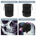 thumbnail image 3 of PhooArto Travel Cosmetic Bags Barrel Makeup Bag, Multifunctional Toiletry Bucket Bags Round Organizer Storage Pocket, Blue Pink Flower Skull, 3 of 6
