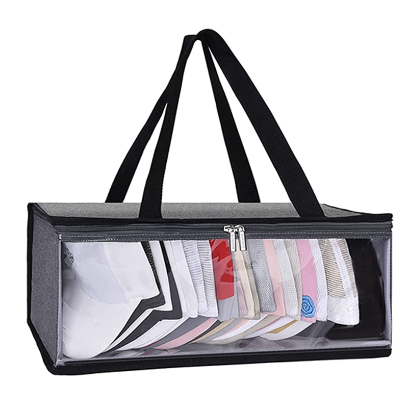 Hat Storage Bag-Durable Hat Storage Rack with Bottom Liner, Suitable for Baseball Caps and Flat Hats (Gray), Men's, Size: Large