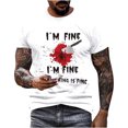 thumbnail image 1 of toraway T-Shirts Graphiques Unisexes Chemise Imprimée Taches de Sang Manches Longues Col Rabattu S, 1 of 4