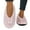 Pink, variant on Women's Ballerina Slippers Fuzzy Plush Winter House Shoes Closed Back Indoor Outdoor Slip on Slides with a Satin Bow