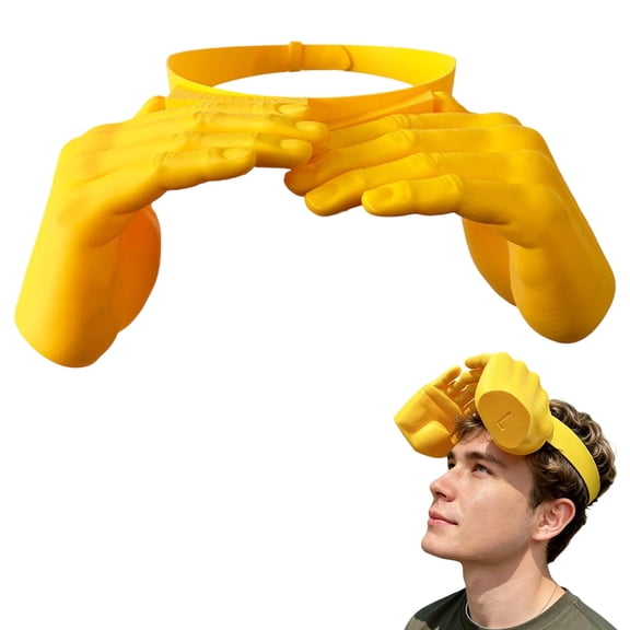 Funny Hand Shaped Sun Visor Hat, Novelty Palm Design Summer Sunshade Cap, Adjustable UV Protection Visor for Party Festival Beach Outdoor
