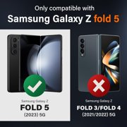 For Samsung Galaxy Z Fold 5 Case [Compatible with Magsafe], [Built-in Kickstand & Hinge Protection & Screen Protector] Full Body Shockproof Phone Case for Z Fold5 with S Pen Slot, Privacy Black